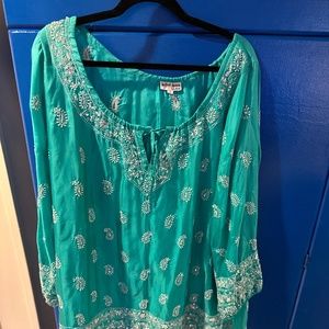 Juliet Dunn Womens Teal Dress Mini/Midi